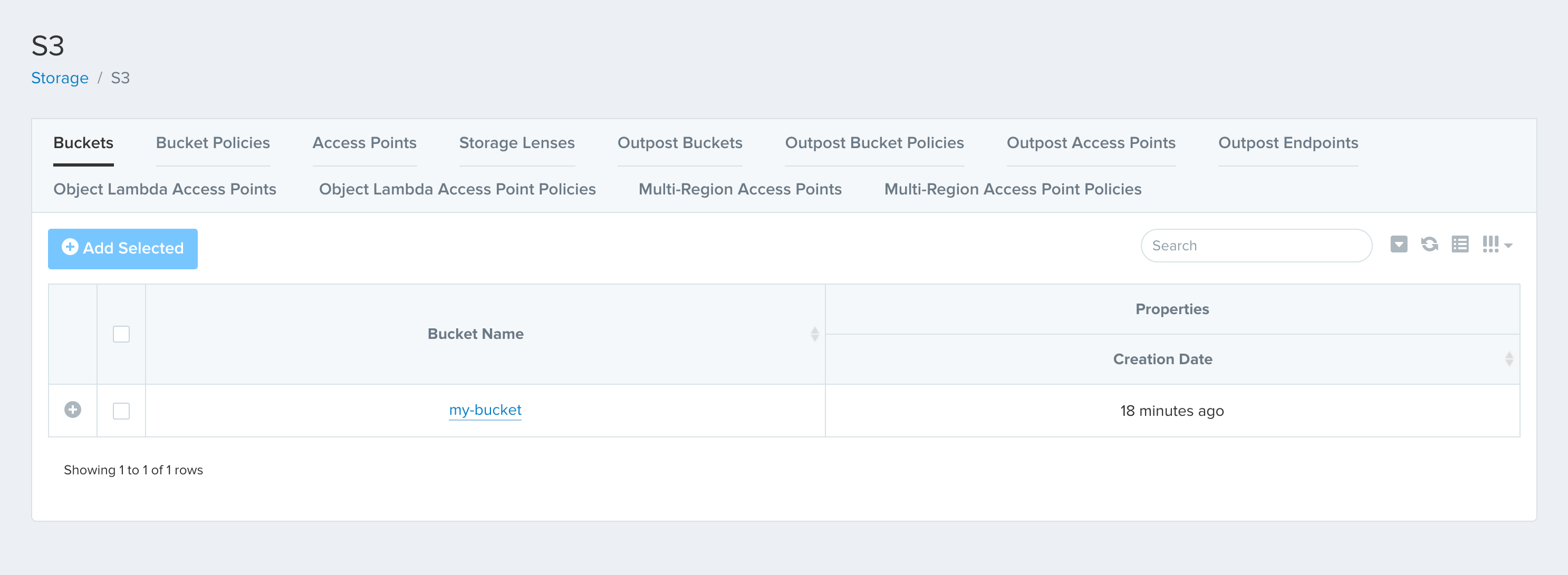 S3 Console on Former2 Dashboard
